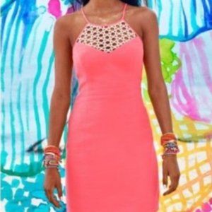 New Lilly Pulitzer Larina Shift Dress Pink Sun Ray Size 8